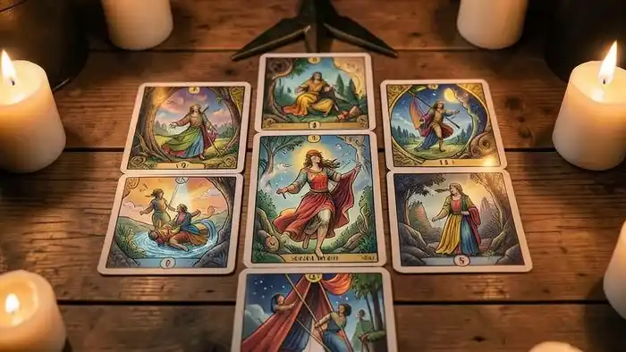 Расклад Таро «стрела» на перспективы в работе – визуальная схема