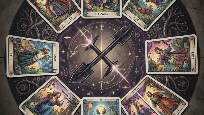 Расклад Таро «стрела» на проклятие – изображение расклада