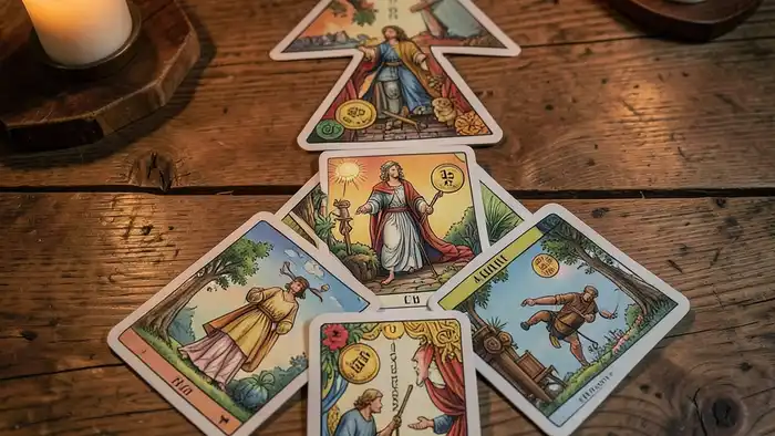 Расклад Таро «стрела» придут ли деньги – визуальное изображение
