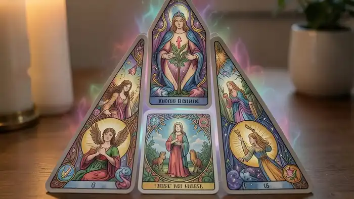 Расклад Таро «треугольник» на болезнь – символический треугольник карт в мягком свете