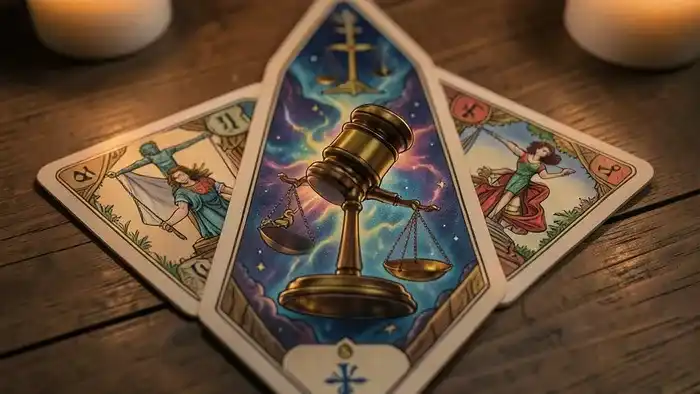 Расклад Таро «треугольник» на судебное дело – визуальная иллюстрация