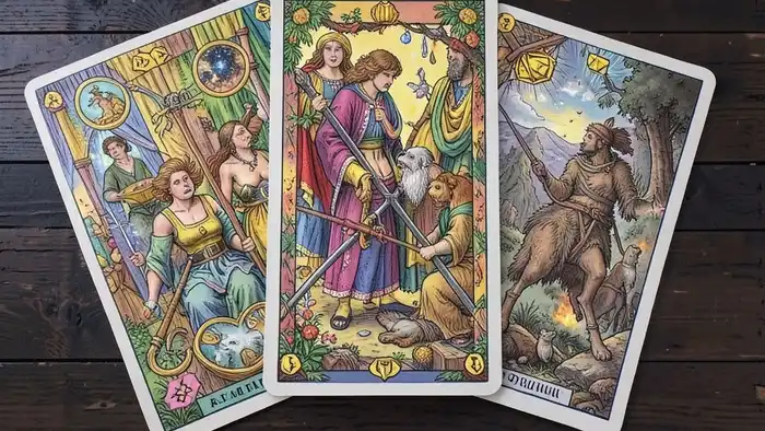 Расклад Таро "треугольник" на тревожность: схема из трёх карт с источником, проявлением и путём к уравновешиванию