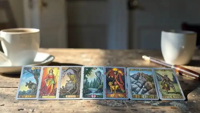 Расклад Таро "цепочка" на потерянную вещь — схема из семи карт