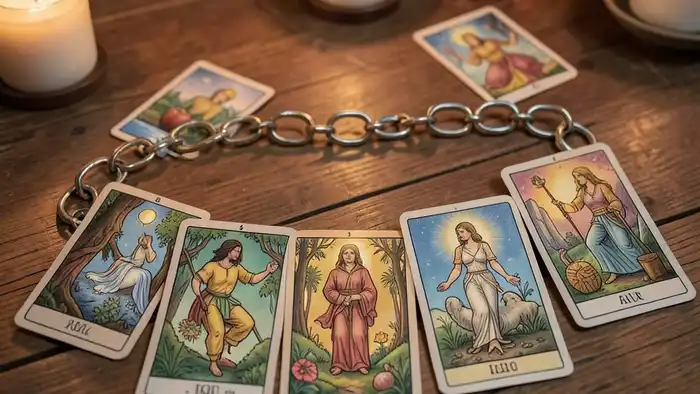 Расклад Таро «цепочка» на причину болезни – визуальное изображение цепочки карт
