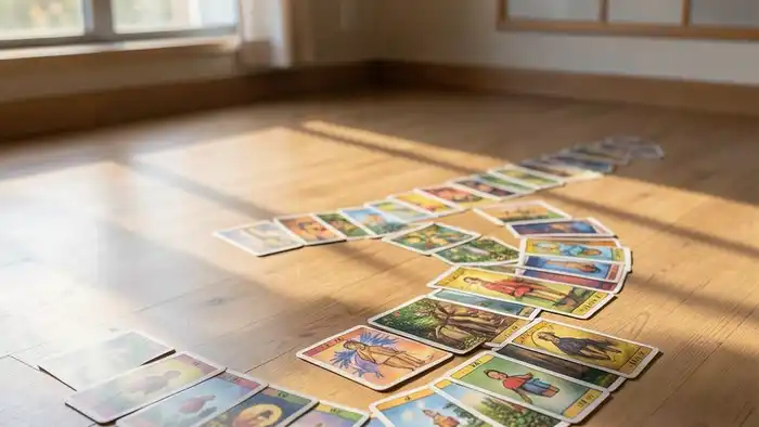 Расклад Таро «цепочка» на йогу — изображение карты в цепочке на йога-коврике