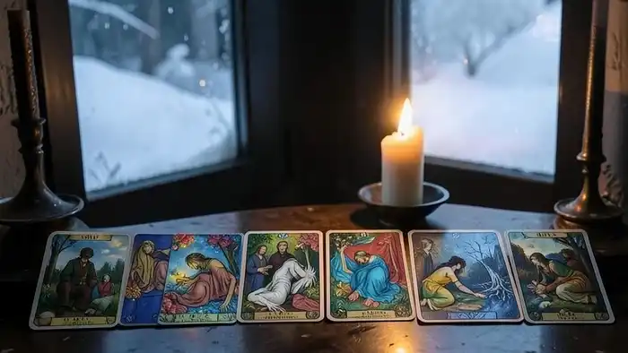 Расклад Таро "цепочка" на зиму — схема из семи карт, показывающая цепь событий, ведущих к текущему состоянию