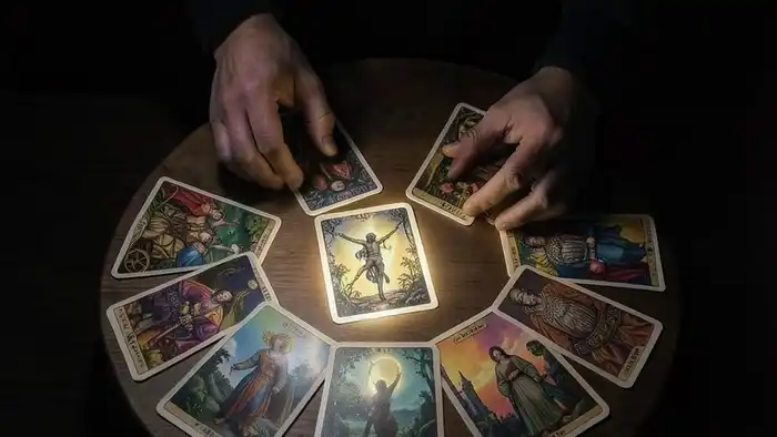 Расклад Таро "цыганский" на квалификацию — 12 карт, раскрытые в круге, символизирующие внутренний путь к профессиональной идентичности