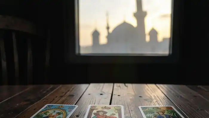 Расклад Таро "цыганский" на Турцию — схема из семи карт в форме полумесяца, символизирующая границу и трансформацию