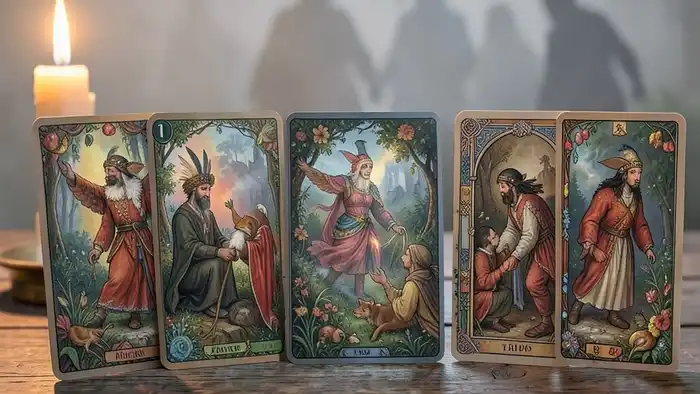 Расклад Таро "цыганский" встречу ли я любовь: семь карт, раскрытые в линию, символизирующие путь к встрече с любовью