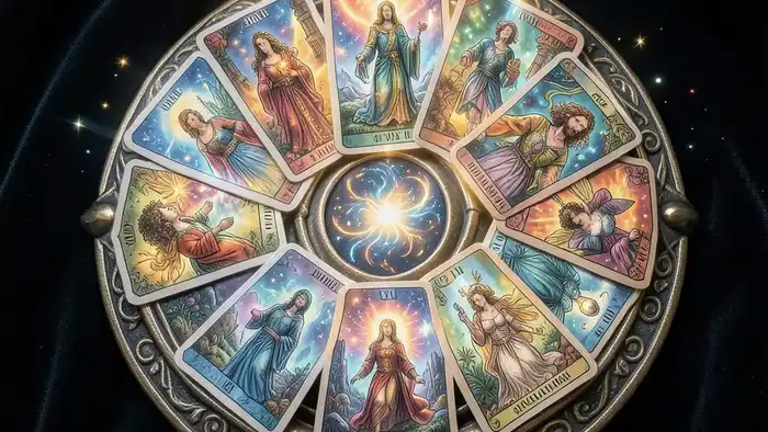 Расклад Таро «веер» на амулет – визуальное изображение