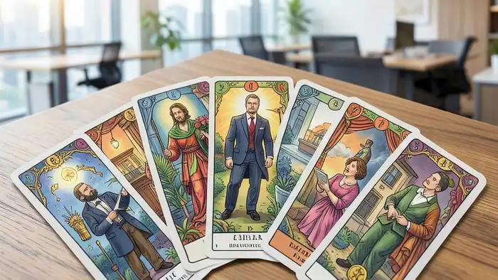 Расклад Таро «веер» на компанию – визуальное изображение