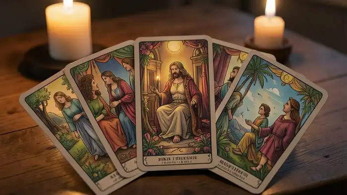 Расклад Таро "веер" на молчание партнера, изображение