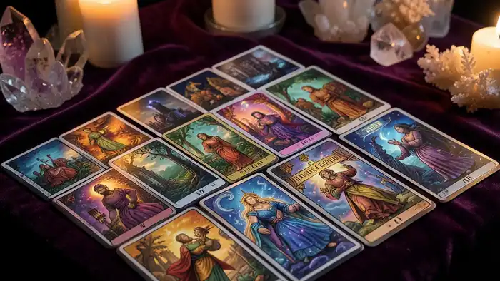 Расклад Таро "зеркало души" на предательство с картой Дьявол и раздвоенным отражением