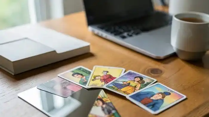 Расклад Таро «зеркало души» на удаленную работу – визуальная сцена