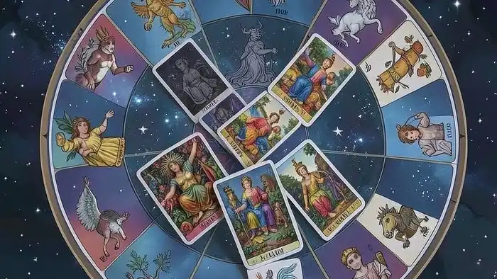 Расклад Таро "зодиакальный" на давление — схема из 12 позиций по знакам Зодиака с выпавшими картами
