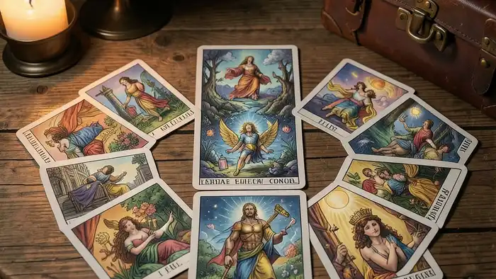 Расклад Таро зодиакальный на командировку – карта, глобус, чемодан