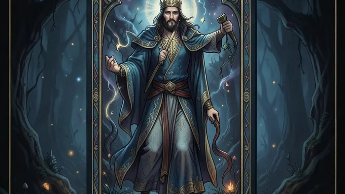 Расклад Таро Зодиакальный на крестного: схема из 12 карт в виде зодиакального круга с символическим изображением крестного в центре