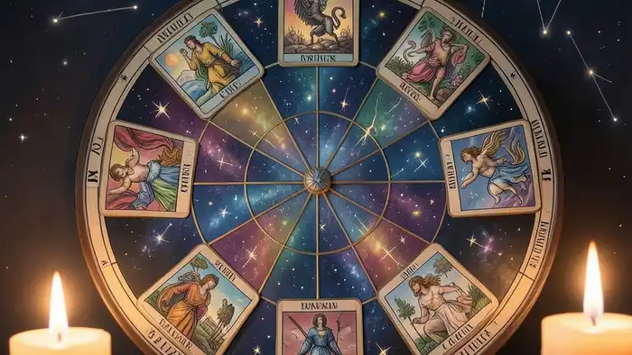 Расклад Таро зодиакальный на лень – визуальная карта с зодиакальным кругом