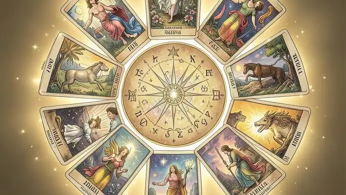 зодиакальный расклад Таро на смену деятельности изображение