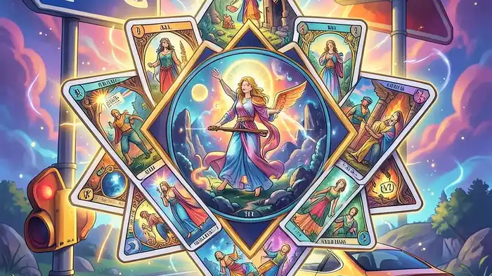 Расклад Таро звезда Давида на автошколу – визуальная иллюстрация