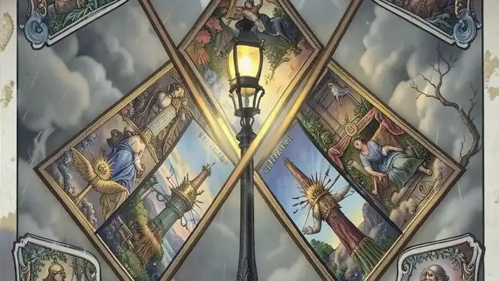 Расклад Таро "звезда Давида" на бывшего — схема шести позиций с картами в треугольниках