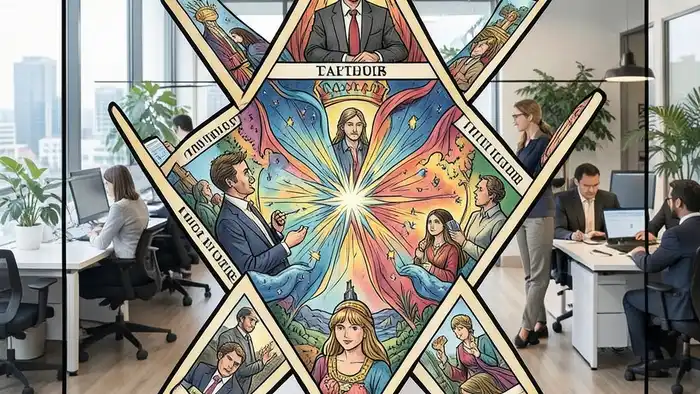 Расклад Таро «Звезда Давида» на коллег – изображение расклада