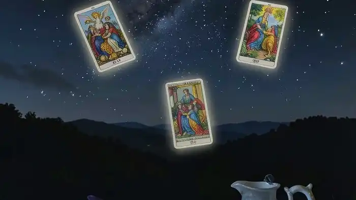 Расклад Таро "Звезда" на обучение — семь карт, выложенных как созвездие, символизирующие внутренние аспекты учебного процесса