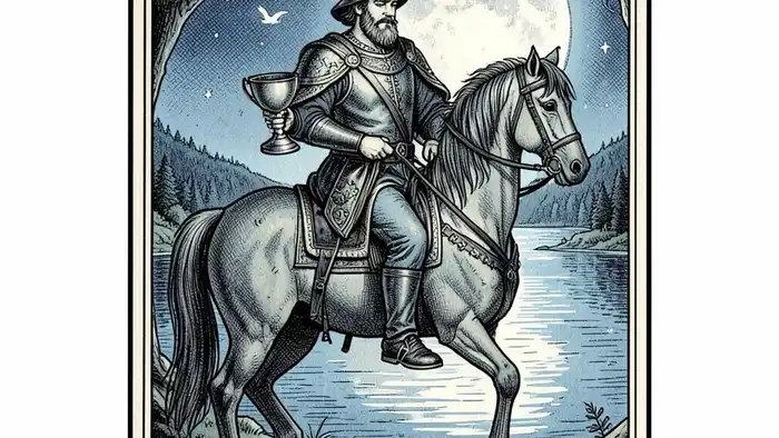 Рыцарь Кубков карта Таро изображение