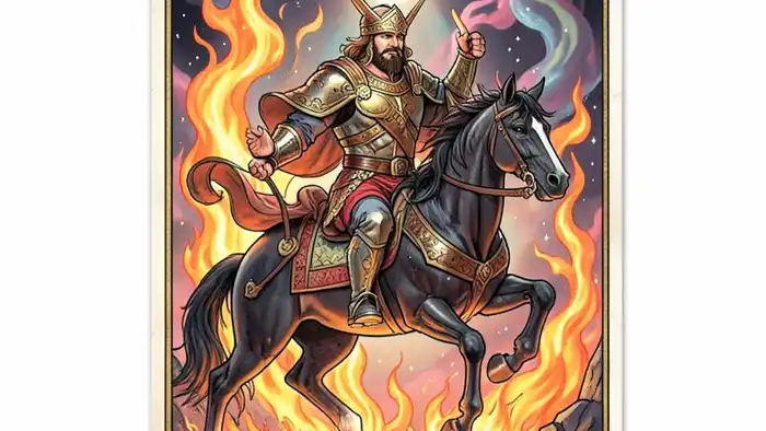 Рыцарь Жезлов — карта таро с огненной энергией