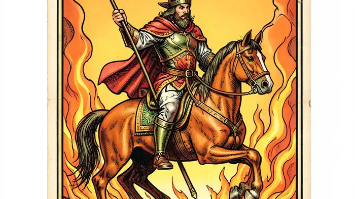 Рыцарь Жезлов карта таро изображение