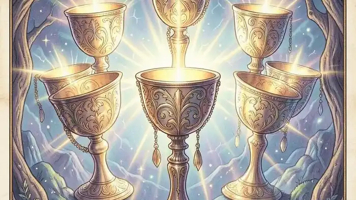 Семерка Кубков на здоровье — иллюстрация карты Таро