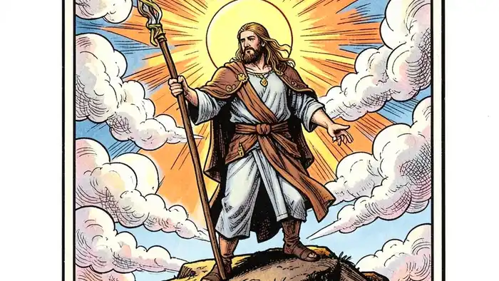 семерка жезлов карта таро изображение