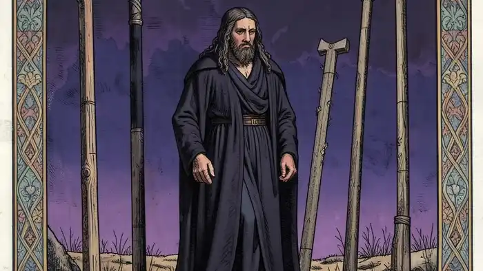 Семерка Жезлов значение таро — карта напряжения и удержания между семью жезлами