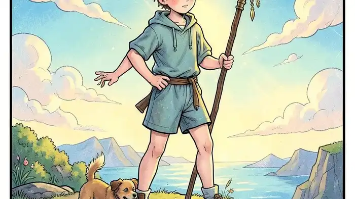 Шут карта дня таро — изображение Дурака на обрыве, символизирующее начало пути