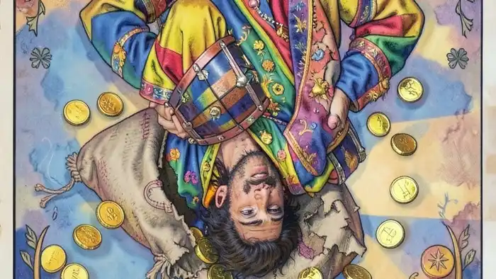 Шут перевернутый таро — символ бегства от себя, разорванного потенциала и внутренней пустоты