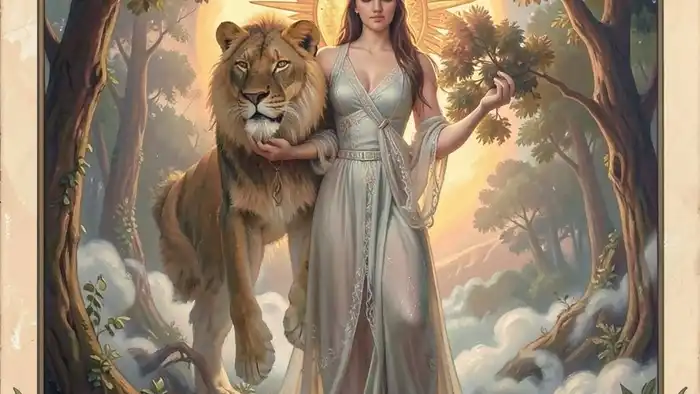Сила архетип Таро — женщина с львом, символ интеграции тени