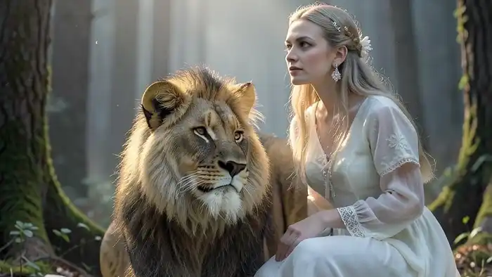 Сила карта дня таро — женщина и лев в символическом единстве