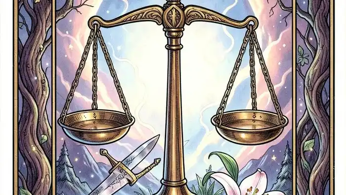 Справедливость карта Таро символика весов и меча