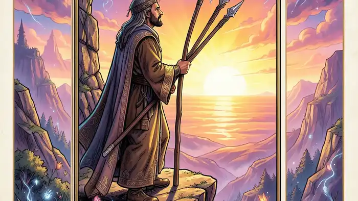 Тройка Жезлов — карта Таро, изображающая три жезла