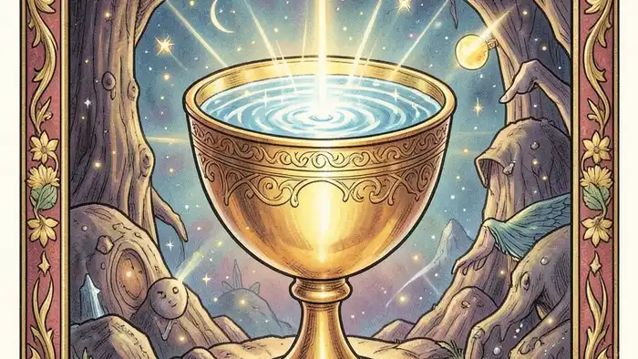 Туз Кубков на деньги таро изображение