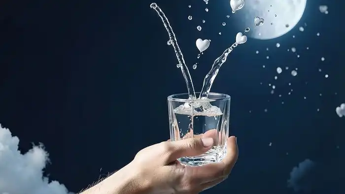 Туз Кубков значение таро — рука с кубком, из которого льётся вода, символизирующая эмоциональное пробуждение