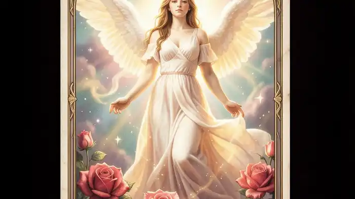 Влюбленные чувства таро — карта Таро с ангелом и символами любви