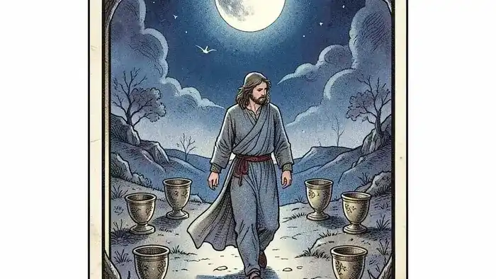 Восьмерка Кубков карта дня таро изображение