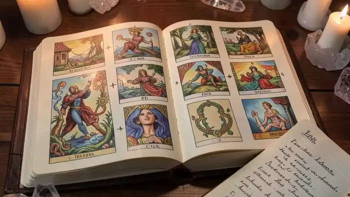 журнал раскладов таро — иллюстрация раскладов и записи