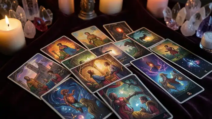 Звезда мысли таро — изображение женщины с кувшинами под звёздным небом, символ надежды и исцеления