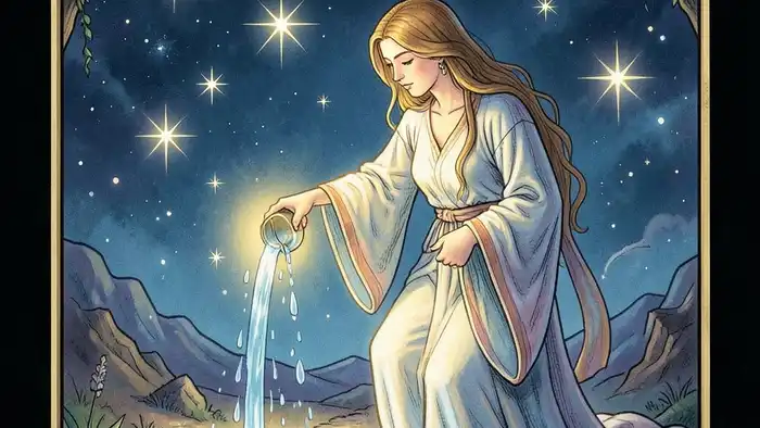 Звезда описание карты таро — изображение карты Звезда с яркими звёздами