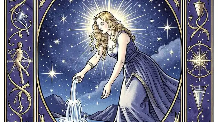 Звезда сочетание таро — иллюстрация карты Звезда с символикой