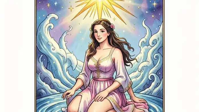 Звезда Таро иллюстрация, изображающая карту Звезда Таро